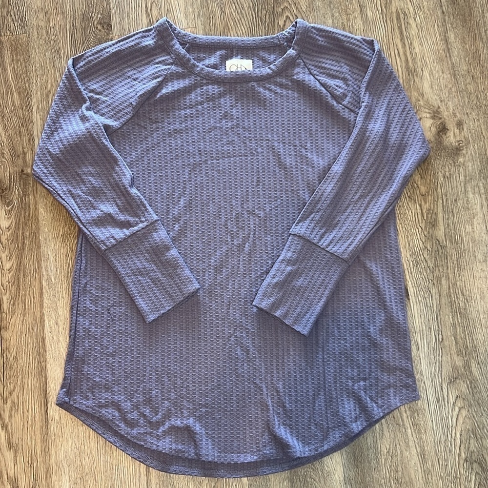 CHASER Ladies' Long Sleeve Waffle Thermal Tunic Sweater Top Size XL - Picture 2 of 7